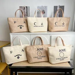 Botes de paille de designer pour femmes sac tressé sac à main multi-marque Italie Paris fabriqué 37 cm à grande taille sacs à fermeture éclair