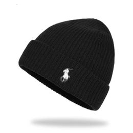 Chapeau en tricot extensible de styliste pour femmes, bonnet d'hiver, Polo de luxe, chapeau en laine brodé pour hommes, chapeau chaud tissé