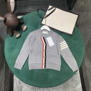 Designer Stripe Design Kids Cardigan Fashion Splicing Design Baby Sweater Maat 90-140 cm Jack met lange mouwen juli16