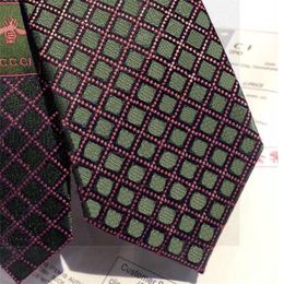 Designer Stripe geborduurde stropdassen Army Green Men Silk Tie Business Casual Fashion Bow Neck Ties