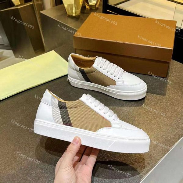 Designer Striped Vintage Sneakers House Casual Chaussures Femmes Hommes Baskets Check Cotton Shoe Luxury Lace-up Platform Sneaker Plaid Taille 38-45 Avec Boîte