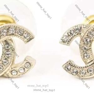 Boucles d'oreilles de pote de créateurs chanells diamant femme mini plaque d'or à double lettre c en cristal ramine perle chanells boucles d'oreille bijoux pour femmes 5292