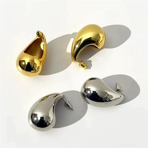 Boucles d'oreilles de concepteur pour femmes classiques en or 18 carats exagérer larme grosse boucle d'oreille en cuivre cool cerceaux de goutte d'eau bijoux pour cadeaux de mères