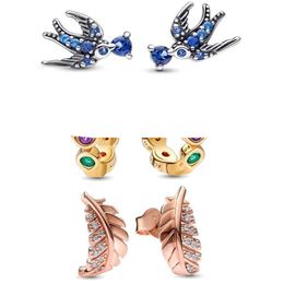 Designer boucles d'oreilles pour les femmes cadeau de fiançailles amour diamant collier DIY fit Pandora boucles d'oreilles colliers bijoux