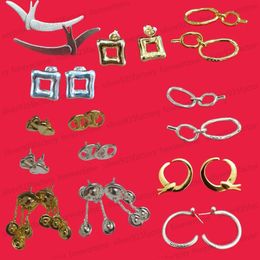 Boucles d'oreilles de créateur bijoux UNode50 boucles d'oreilles géométriques plaquées en or 18 carats femmes populaires européennes et américaines 925 en argent sterling cadeau de bijoux de mariage de luxe