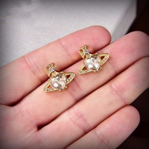 Pendientes de tuerca de diseñador Viviane joyería de moda de lujo para mujer pendientes de oro pendiente de perla de Metal cjeweler Westwood mujer 84