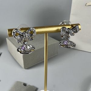 Designer Stud Oorbellen Viviane Luxe Vrouwen Mode-sieraden gouden Oorbellen Metalen Parel cjeweler Westwood Vrouw 156