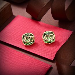 Diseñador Stud Pendientes Mujer Oro Encanto Pendientes Diamante Carta de lujo Joyería Mujer Jewlery Crystal Studs Pendiente Aro Earing 237244C