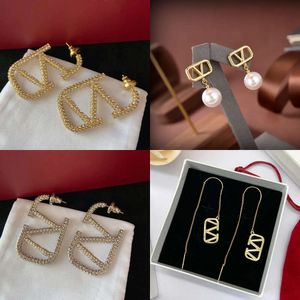 Designer Stud voor vrouwen nieuwe mode verloving sieraden cadeau senior bruiloft v earring gouden oorbellen s