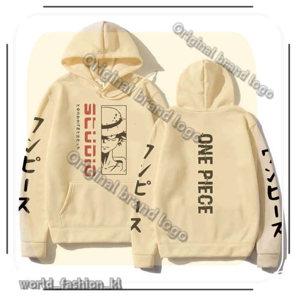 Designer Studio Mens Luffy One Piece Anime Prints Pullover Sweat à capuche Fashion Crewneck Sweatshirts Fashion Harajuku Tops 392