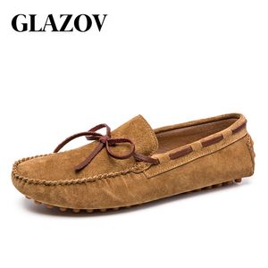 Designer Suède Lace Up Mannen Casual Schoenen Hoge Kwaliteit Zachte Heren Loafers Mocassins Italiaanse Mode Rijden Schoenen Big Size MX190713