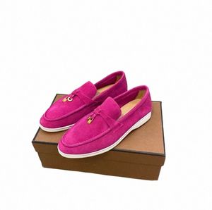 Designer Suede Loro Casual Schoenen Vrije tijd Sneakers Merk Flats Trainers Voor Vrouwen Ronde Neus Loafers Mentale Decor Chic Slip Op Dikke Zool Maat 35 - 45 v9DG#