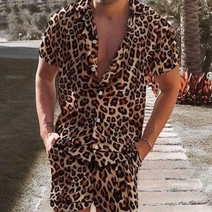 Costume de créateur européen pour hommes, chemise ample décontractée, ensemble de plage hawaïenne, impression numérique, manches courtes, G9BM