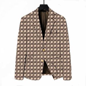 Designer colbert Herenblazer Herenkleding lente- en herfstkleding V-hals jas Streep geruit patroon Losse rechte pasvorm