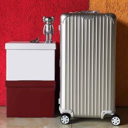Designer koffer grote capaciteit koffer bagage met wielen aluminium legering dozen trolley case tas koffers meeldoen 31 33 inches