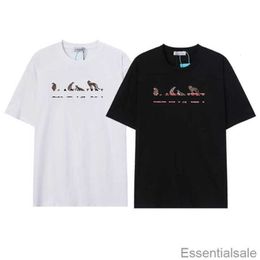 Designer Summer 2023 T-shirts Lanvins Hommes Femmes T-shirts à manches courtes Crewneck Coton Luxe Léopard Décoration Casual T-shirts en vrac 43o8
