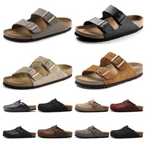 Designer Summer Boston Sabots Slides Les gens paresseux portent des sandales en cuir à l'extérieur d'un pied sur quelques pantoufles de plage, chaussures de plage décontractées pour hommes, pantoufles en bois