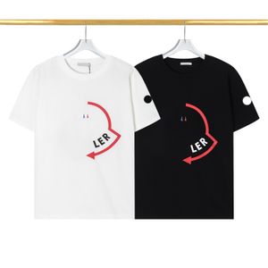 T-shirt de t-shirt pour hommes T-shirt couple d'été à manches courtes à manches courte étiquette étiquette de mode brodé en coton blanc rond