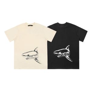 Designer Summer Fashion High Street Coton T-shirt Sweat-shirt T-shirt Pull T-shirt Respirant Hommes et Femmes Shark Imprimer Casual T-shirt à manches courtes