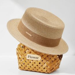 Diseñador Summer para mujeres Hombres Panamá Sombreros de paja Viaje Beach Sol Fedoras Natural Fedoras Jazz UV Protección de cumpleaños Regalo240409