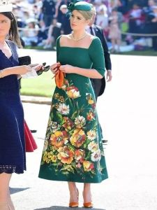 Designer zomer dames nieuwe hoge kwaliteit prinses prachtige vintage sexy feest beroemdheid elegante chique bedrukte groene midi-jurk