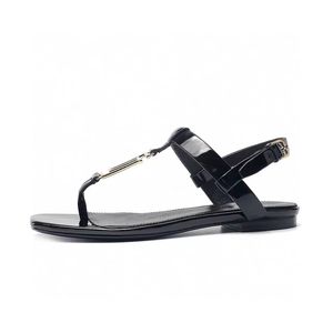 Designer Summer Ladies Romeinse sandalen mode clip-on sexy lederen slippers strand lederen flip-flops 35-42 yards