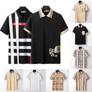 Designer Summer Men Shirts Brand Polo Business Business Casual Tee Tee England Style Shirts Man Tops Asian Size M - XXXL