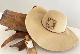 Chapeau de pêcheur brodé Jacquard de styliste, en cuir tissé, pare-soleil de plage, en paille, nouvelle collection d'été