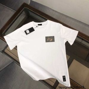 Designer Summer original FD manches courtes en vrac pour hommes en soie perlée coton imprimé col rond pour hommes T-shirt à manches courtes tendance BXIL