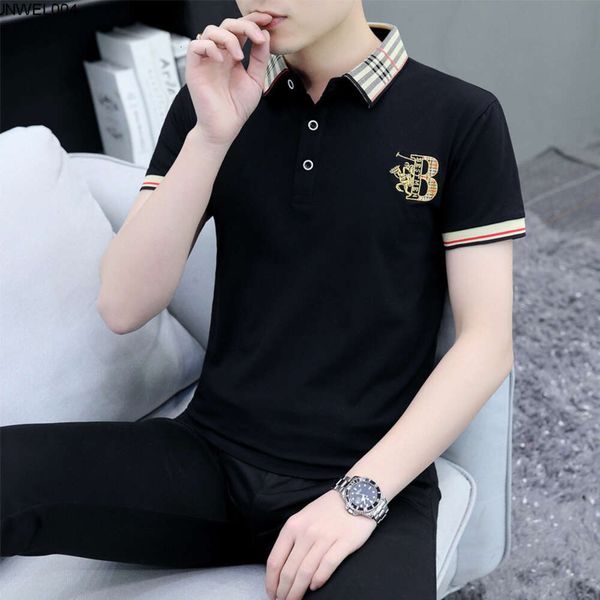 Diseñador Polo de verano Camiseta de manga corta Solapa de moda Tendencia para hombre Algodón puro Moda Top fino Etiqueta de moda