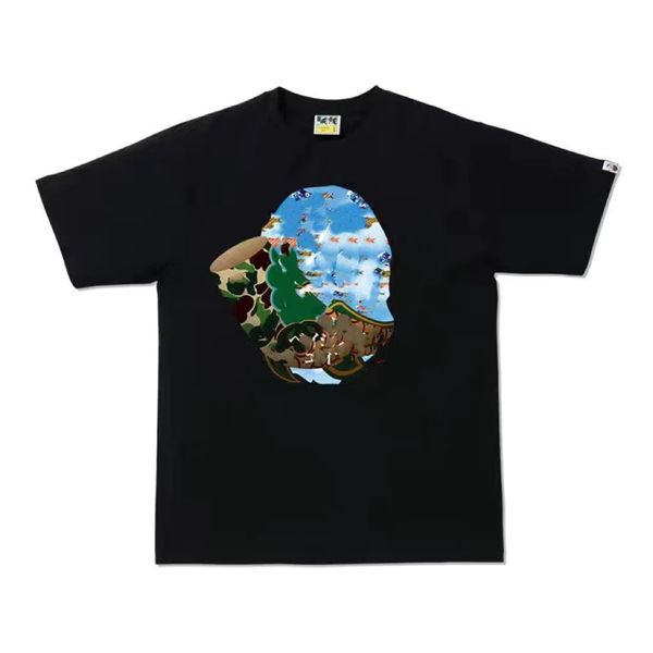 Designer Summer Shark singe respirant High Street Trend T-shirt Lettron Lettroon Cartoon Gorilla Imprimé en coton pur Bapestar Shirt 560