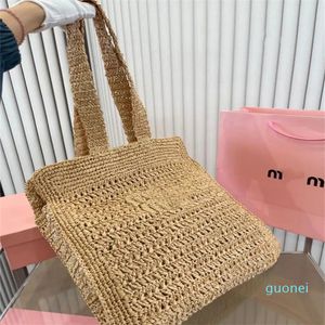 Designer-sac de paille d'été pour femmes tissé à la main sac à main grande capacité dame fourre-tout vacances sac de plage sac à bandoulière