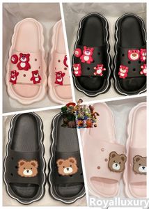 Designer Zomer Dames Outdoor Hot Selling Cartoon Graffiti Slippers Dames Strand Casual Sandalen Strand Casual Schoenen Roze Beer