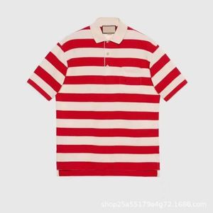 Designer été femmes t-shirt Correct High Version Red Apricot Stripe Sleeve Polo Shirt