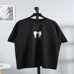 Designer Summer Women T Shirt Shirt High Version Family Sleeve Holding Hands Duo Cartoon Patroon Vlaggedrukt T-shirt