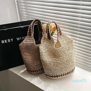 Designer Summer Women Weave Straw Tote Bag In Travel Beach Small Handmade Lady Hand With Short Handle