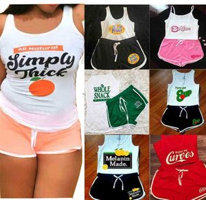 Designer Zomer Dames 2 Tweedelige Set Shorts Broek Pyjama Trainingspakken Letter Gedrukt Nachtkleding Sexy Bretels Tops Pak Plus Size Kleding