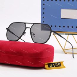 Lunettes de soleil de créateurs lunettes lunettes de créateurs pour hommes plein cadre UV400 lunettes de mode pour femmes solaires luxe oversize pour la plage en plein air lunettes de soleil en métal doré 3409