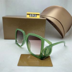 491 Nuevas gafas de sol para mujer Gafas Modelo Logotipo Diseñador Gafas de sol del mismo estilo para hombres y mujeres Alta calidad con caja Protección UV