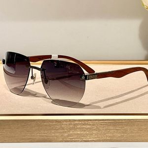 Lunettes de soleil de créateur Marron Ovale Lunettes pour hommes CT0288S Sans monture Marron Lentille Jambe en bois Hommes Luxe Casual Lunettes de soleil pour femmes