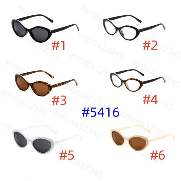 Gafas de sol de diseñador elipses gafas de sol tipo ojo de gato para mujeres tendencia de marco pequeño gafas de regalo para hombres protección UV para la playa