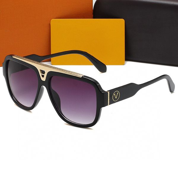 Gafas de sol de diseñador Moda Clásica Marca Piloto Gafas de sol para hombres Mujeres Anteojos Marco Lente de vidrio Adecuado Playa Sombreado Conducción Pesca 5 colores con caja