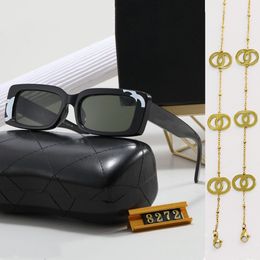 Designer Zonnebril Mode Goggle Vintage Bril voor Dames Heren Cool Casual Luxe Strandschaduw UV-bescherming gepolariseerde bril Lenzenvloeistof Ketting