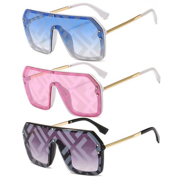 Gafas de sol cuadradas de diseñador Gafas de playa de verano de moda Diseño de rectángulo de carta de marco completo para hombre Mujer 9 Protección UV400 de alta calidad opcional