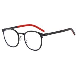 Gafas de sol de diseñador para hombres y mujeres Nuevas gafas planas con montura de dos colores y luz azul. Moda de metal redondo liso Tiktok se puede combinar con miopía Con caja
