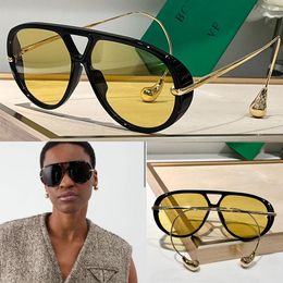 Designer zonnebril voor mannen vrouwen 1273 Goudlenzen avant-garde bril Acetaat en metalen ovaal full frame gouden kleur luxe modieuze en gepersonaliseerde zonnebril