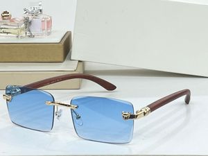 Designer zonnebrillen voor heren dames zomer 98161 kleurrijke stijl anti-ultraviolet retro plaat luipaardpoten vierkante frameloze geslepen lenzen mode brillen willekeurige doos