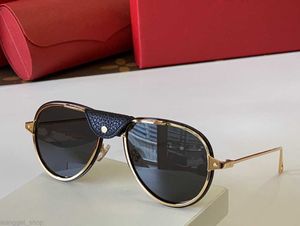 Lunettes de soleil de designer pour hommes femme crapaud Vintage lunettes de soleil en cuir mode conduite cadres métalliques réfléchissants lentilles de protection UV avec verre rouge