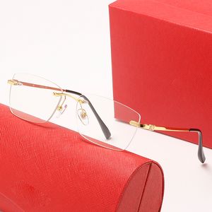 Designer zonnebril voor vrouwelijke bril Men Carti zonnebril Lunettes Zwarte Mirror Buffalo Horn Square Goggle Rimless Liepgril Luxe zonnebril