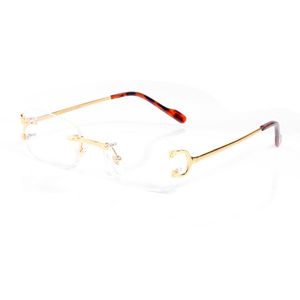 Occhiali da sole firmati per donna Half Frame Sheet Spring Temples Europa e America Square Donna Gold Clear Lens Men Carti Occhiali da sole Parasole Occhiali da vista Lunettes